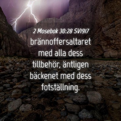 Picture 04 - 2 Mosebok 30:28 SV1917 - brännoffersaltaret med alla dess tillbehör, - Bible Verse Picture
