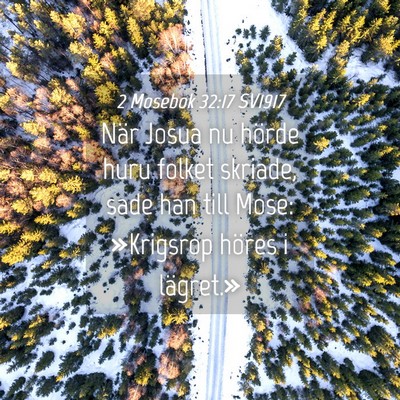 Picture 04 - 2 Mosebok 32:17 SV1917 - När Josua nu hörde huru folket skriade, sade - Bible Verse Picture