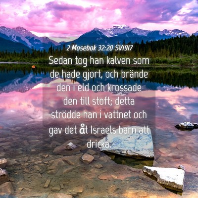 Picture 04 - 2 Mosebok 32:20 SV1917 - Sedan tog han kalven som de hade gjort, och - Bible Verse Picture