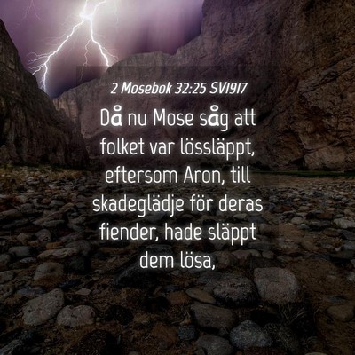 Picture 04 - 2 Mosebok 32:25 SV1917 - Då nu Mose såg att folket var lössläppt, - Bible Verse Picture