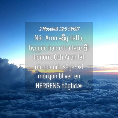Picture 04 - 2 Mosebok 32:5 SV1917 - När Aron såg detta, byggde han ett altare åt - Bible Verse Picture