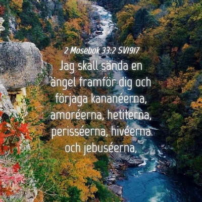 Picture 04 - 2 Mosebok 33:2 SV1917 - Jag skall sända en ängel framför dig och - Bible Verse Picture