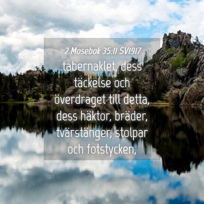 Picture 04 - 2 Mosebok 35:11 SV1917 - tabernaklet, dess täckelse och överdraget till - Bible Verse Picture
