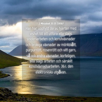Picture 04 - 2 Mosebok 35:35 SV1917 - Han har uppfyllt deras hjärtan med vishet till - Bible Verse Picture