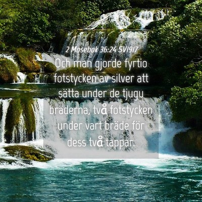 Picture 04 - 2 Mosebok 36:24 SV1917 - Och man gjorde fyrtio fotstycken av silver att - Bible Verse Picture