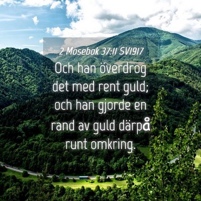 Picture 04 - 2 Mosebok 37:11 SV1917 - Och han överdrog det med rent guld; och han - Bible Verse Picture