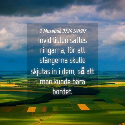 Picture 04 - 2 Mosebok 37:14 SV1917 - Invid listen sattes ringarna, för att stängerna - Bible Verse Picture