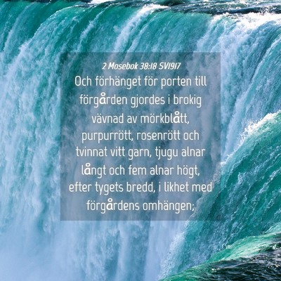 Picture 04 - 2 Mosebok 38:18 SV1917 - Och förhänget för porten till förgården - Bible Verse Picture
