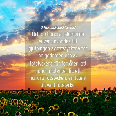 Picture 04 - 2 Mosebok 38:27 SV1917 - Och de hundra talenterna silver användes till - Bible Verse Picture