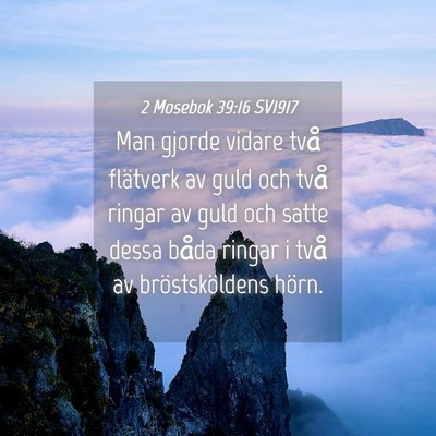 Picture 04 - 2 Mosebok 39:16 SV1917 - Man gjorde vidare två flätverk av guld och två - Bible Verse Picture