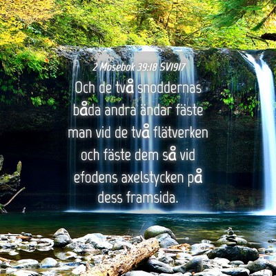 Picture 04 - 2 Mosebok 39:18 SV1917 - Och de två snoddernas båda andra ändar fäste - Bible Verse Picture
