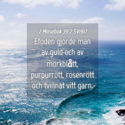 Picture 04 - 2 Mosebok 39:2 SV1917 - Efoden gjorde man av guld och av mörkblått, - Bible Verse Picture