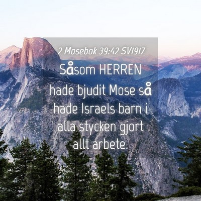 Picture 04 - 2 Mosebok 39:42 SV1917 - Såsom HERREN hade bjudit Mose så hade Israels - Bible Verse Picture