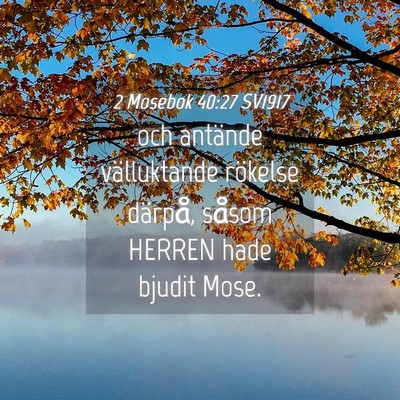 Picture 04 - 2 Mosebok 40:27 SV1917 - och antände välluktande rökelse därpå, - Bible Verse Picture