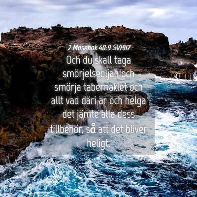 Picture 04 - 2 Mosebok 40:9 SV1917 - Och du skall taga smörjelseoljan och smörja - Bible Verse Picture