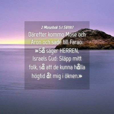 Picture 04 - 2 Mosebok 5:1 SV1917 - Därefter kommo Mose och Aron och sade till - Bible Verse Picture
