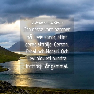 Picture 04 - 2 Mosebok 6:16 SV1917 - Och dessa voro namnen på Levis söner, efter - Bible Verse Picture