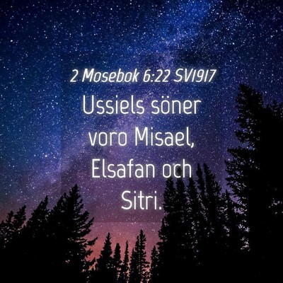 Picture 04 - 2 Mosebok 6:22 SV1917 - Ussiels söner voro Misael, Elsafan och - Bible Verse Picture