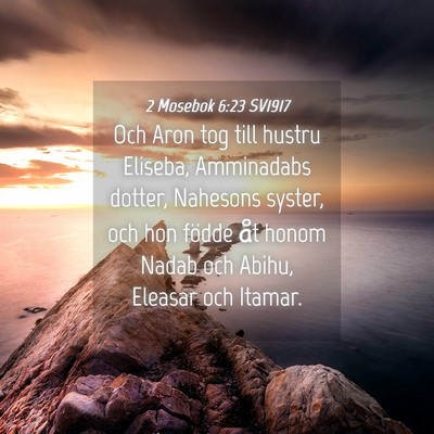 Picture 04 - 2 Mosebok 6:23 SV1917 - Och Aron tog till hustru Eliseba, Amminadabs - Bible Verse Picture