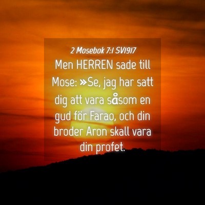 Picture 04 - 2 Mosebok 7:1 SV1917 - Men HERREN sade till Mose: »Se, jag har satt dig - Bible Verse Picture