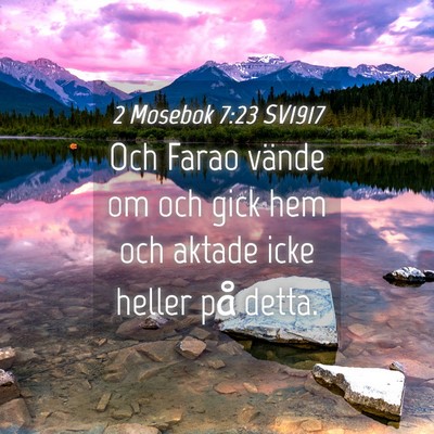 Picture 04 - 2 Mosebok 7:23 SV1917 - Och Farao vände om och gick hem och aktade icke - Bible Verse Picture