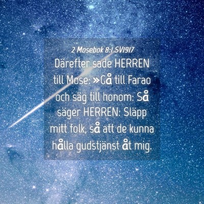 Picture 04 - 2 Mosebok 8:1 SV1917 - Därefter sade HERREN till Mose: »Gå till Farao - Bible Verse Picture