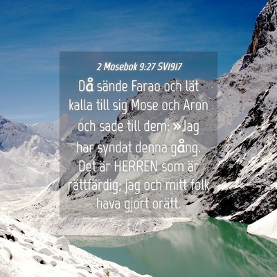 Picture 04 - 2 Mosebok 9:27 SV1917 - Då sände Farao och lät kalla till sig Mose och - Bible Verse Picture