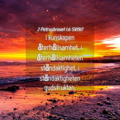 Picture 04 - 2 Petrusbrevet 1:6 SV1917 - i kunskapen återhållsamhet, i - Bible Verse Picture