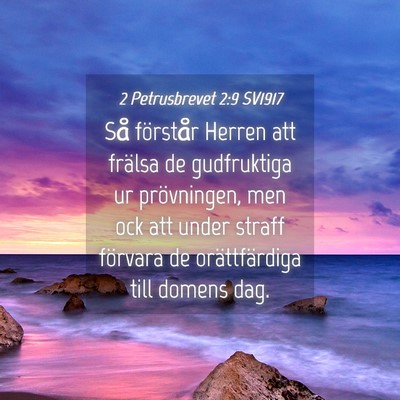 Picture 04 - 2 Petrusbrevet 2:9 SV1917 - Så förstår Herren att frälsa de gudfruktiga - Bible Verse Picture