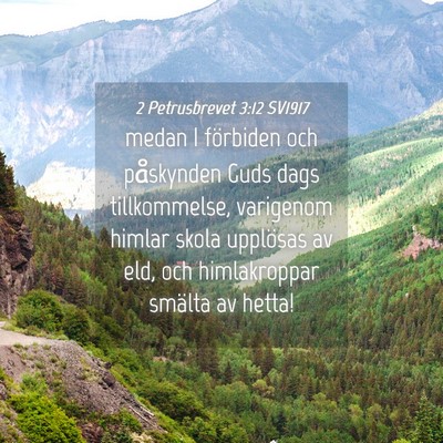 Picture 04 - 2 Petrusbrevet 3:12 SV1917 - medan I förbiden och påskynden Guds dags - Bible Verse Picture