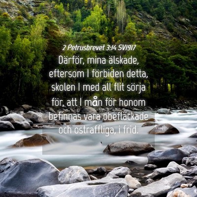 Picture 04 - 2 Petrusbrevet 3:14 SV1917 - Därför, mina älskade, eftersom I förbiden - Bible Verse Picture