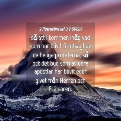 Picture 04 - 2 Petrusbrevet 3:2 SV1917 - så att I kommen ihåg vad som har blivit - Bible Verse Picture