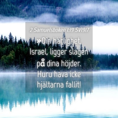 Picture 04 - 2 Samuelsboken 1:19 SV1917 - »Din härlighet, Israel, ligger slagen på dina - Bible Verse Picture