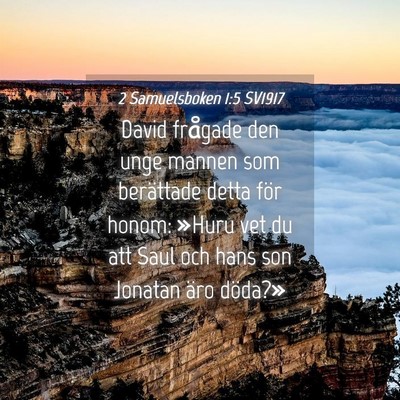 Picture 04 - 2 Samuelsboken 1:5 SV1917 - David frågade den unge mannen som berättade - Bible Verse Picture