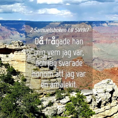 Picture 04 - 2 Samuelsboken 1:8 SV1917 - Då frågade han mig vem jag var, och jag svarade - Bible Verse Picture