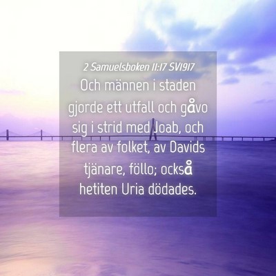 Picture 04 - 2 Samuelsboken 11:17 SV1917 - Och männen i staden gjorde ett utfall och gåvo - Bible Verse Picture
