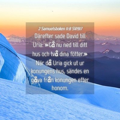 Picture 04 - 2 Samuelsboken 11:8 SV1917 - Därefter sade David till Uria: »Gå nu ned till - Bible Verse Picture