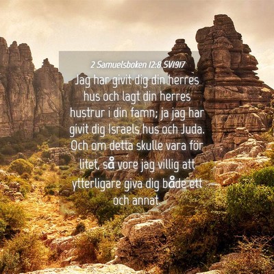 Picture 04 - 2 Samuelsboken 12:8 SV1917 - Jag har givit dig din herres hus och lagt din - Bible Verse Picture