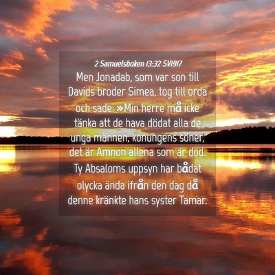 Picture 04 - 2 Samuelsboken 13:32 SV1917 - Men Jonadab, som var son till Davids broder - Bible Verse Picture