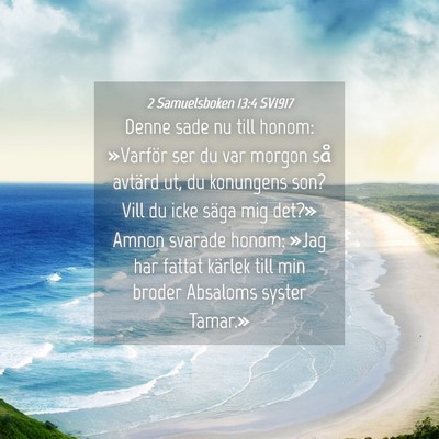 Picture 04 - 2 Samuelsboken 13:4 SV1917 - Denne sade nu till honom: »Varför ser du var - Bible Verse Picture