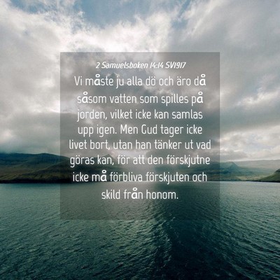 Picture 04 - 2 Samuelsboken 14:14 SV1917 - Vi måste ju alla dö och äro då såsom vatten - Bible Verse Picture