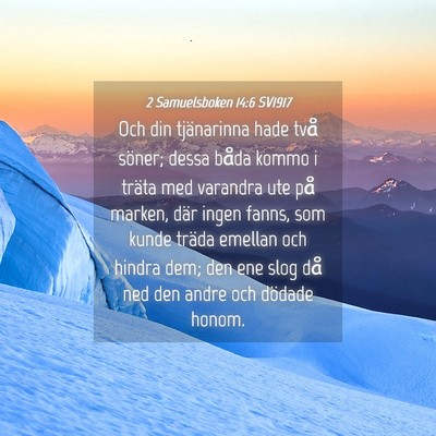 Picture 04 - 2 Samuelsboken 14:6 SV1917 - Och din tjänarinna hade två söner; dessa båda - Bible Verse Picture