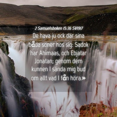 Picture 04 - 2 Samuelsboken 15:36 SV1917 - De hava ju ock där sina båda söner hos sig: - Bible Verse Picture
