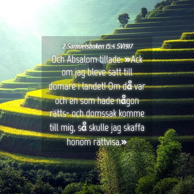 Picture 04 - 2 Samuelsboken 15:4 SV1917 - Och Absalom tillade: »Ack om jag bleve satt till - Bible Verse Picture