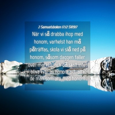 Picture 04 - 2 Samuelsboken 17:12 SV1917 - När vi så drabba ihop med honom, varhelst han - Bible Verse Picture