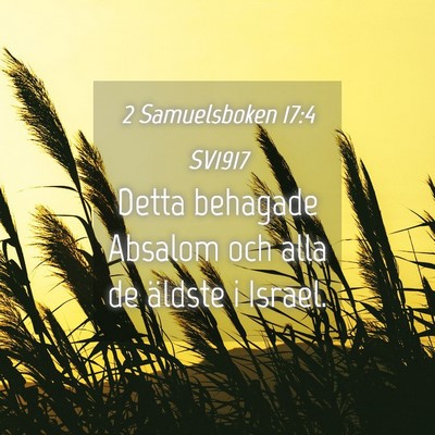 Picture 04 - 2 Samuelsboken 17:4 SV1917 - Detta behagade Absalom och alla de äldste i - Bible Verse Picture