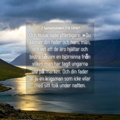 Picture 04 - 2 Samuelsboken 17:8 SV1917 - Och Husai sade ytterligare: »Du känner din - Bible Verse Picture