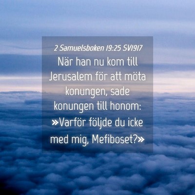 Picture 04 - 2 Samuelsboken 19:25 SV1917 - När han nu kom till Jerusalem för att möta - Bible Verse Picture