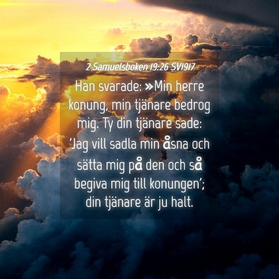 Picture 04 - 2 Samuelsboken 19:26 SV1917 - Han svarade: »Min herre konung, min tjänare - Bible Verse Picture