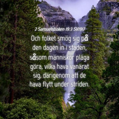 Picture 04 - 2 Samuelsboken 19:3 SV1917 - Och folket smög sig på den dagen in i staden, - Bible Verse Picture
